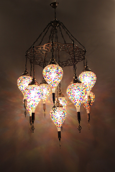 11in1 Bullet Glass Mosaic Laser Chandelier